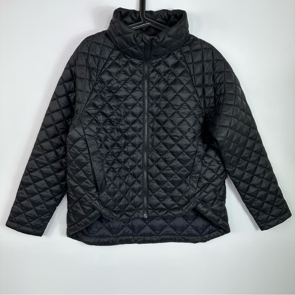 Athleta Whisper Featherless Coat Jacket Womens MP Black Quilted Parka Zip Up - Picture 6 of 17